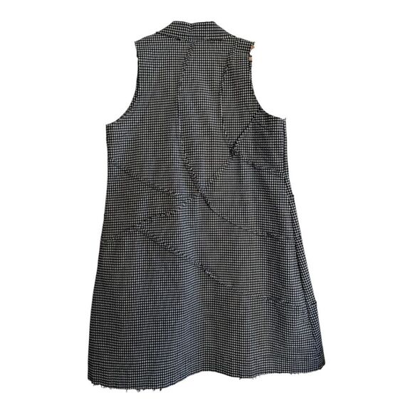 Paolo Tricot Checkered Gingham Sleeveless Long Vest Gillet Medium - Picture 9 of 10